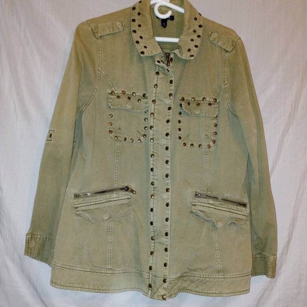 Torrid Olive Studded Utility Jacket